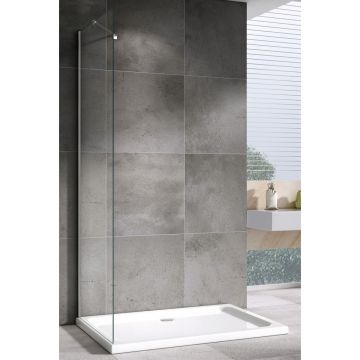 Душевая перегородка Abber (Аббер) Zart Z80 профиль хром, стекло прозрачное