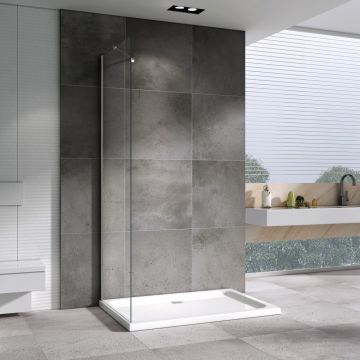 Душевая перегородка Abber (Аббер) Zart Z80 профиль хром, стекло прозрачное