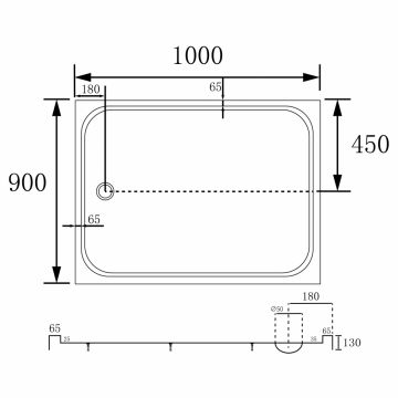 Душевой поддон Abber (Аббер) AD3C109 100х90 прямоугольный, акриловый, белый