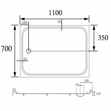 Душевой поддон Abber (Аббер) AD3C117 110х70 прямоугольный, акриловый, белый