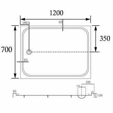 Душевой поддон Abber (Аббер) AD3C127 120х70 прямоугольный, акриловый, белый