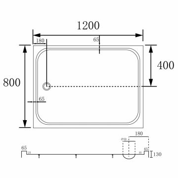 Душевой поддон Abber (Аббер) AD3C128 120х80 прямоугольный, акриловый, белый