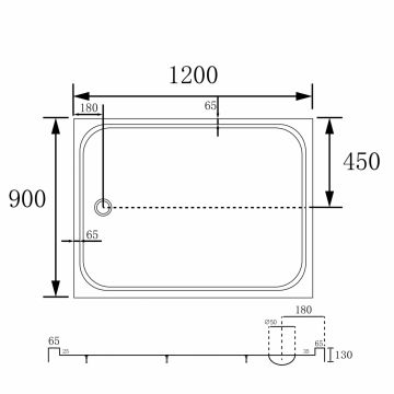 Душевой поддон Abber (Аббер) AD3C129 120х90 прямоугольный, акриловый, белый