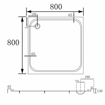 Душевой поддон Abber (Аббер) AD3D080 80х80 квадратный, акриловый, белый