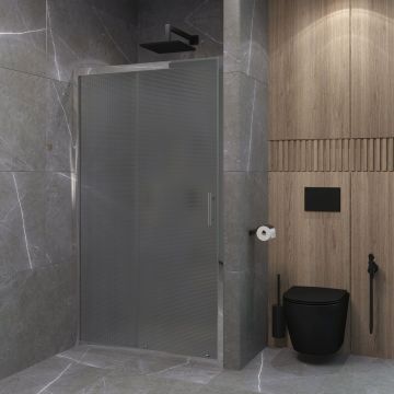 Душевое ограждение в проем EvaGold EG1CF 140х190 см, профиль хром, матовое стекло