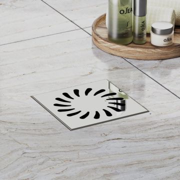 Душевой трап с рамкой и решеткой Paini 125х125 мм, Нептун, хром 425NXL