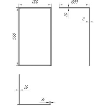 Душевая перегородка Paini (Паини) 110x195 рисунок рамка, черный матовый PAINI-WalkIN110F