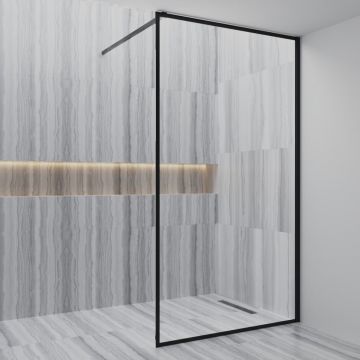 Душевая перегородка Paini (Паини) 100x195 рисунок рамка, черный матовый PAINI-WalkIN100F