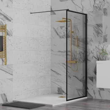Душевая перегородка Paini (Паини) 90x195 рисунок рамка, черный матовый PAINI-WalkIN90F