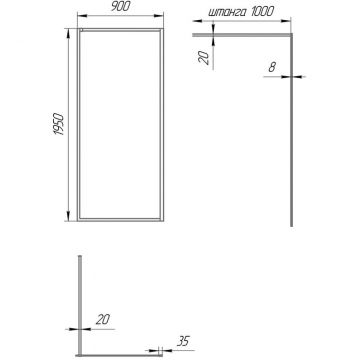 Душевая перегородка Paini (Паини) 90x195 стекло прозрачное, черный матовый PAINI-WalkIN90C