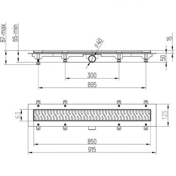 Душевой лоток с рамкой Paini (Паини) Harmony 850 мм, хром CH850HN