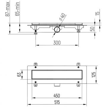 Душевой лоток с рамкой Paini (Паини) Klasik 450 мм, хром CH450KN