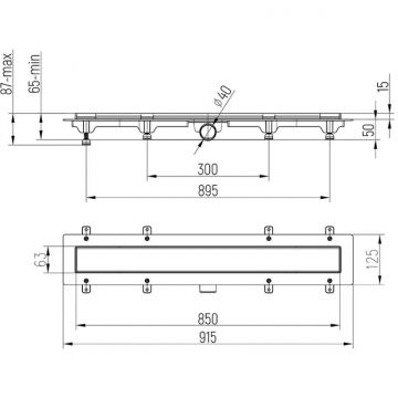 Душевой лоток с рамкой Paini (Паини) Klasik 850 мм, хром CH850KN