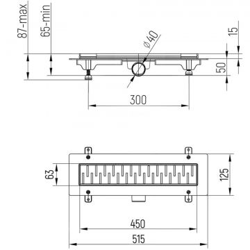 Душевой лоток Paini Medium 450 мм, черный матовый CH450MC