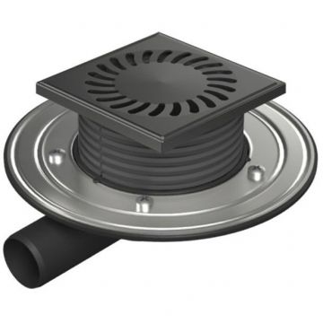 Душевой трап с решеткой Paini (Паини) 125х125 мм, черный матовый 381AC