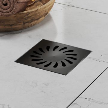 Душевой трап с решеткой Paini (Паини) 125х125 мм, черный матовый 381AC