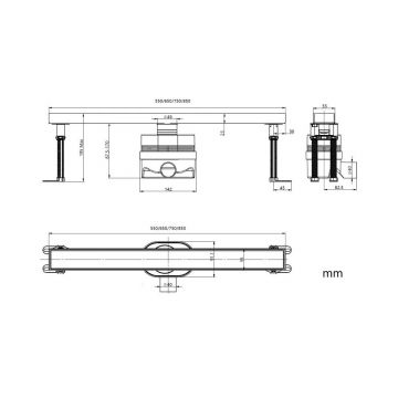 Душевой трап Allen Brau Priority 65 см, 9.50012.31, черный матовый