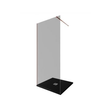 Душевая перегородка Allen Brau Infinity 1 Walk In, 90x200 см 3.21012.60.T, стекло тонированное, профиль медь брашированная