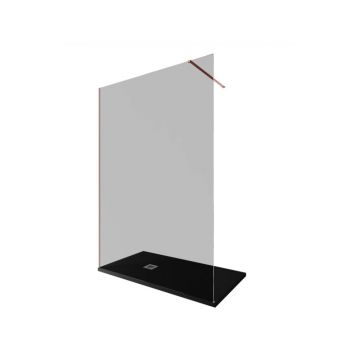 Душевая перегородка Allen Brau Infinity 1 Walk In,140x200 см 3.21030.60.T, стекло тонированное, профиль медь брашированная