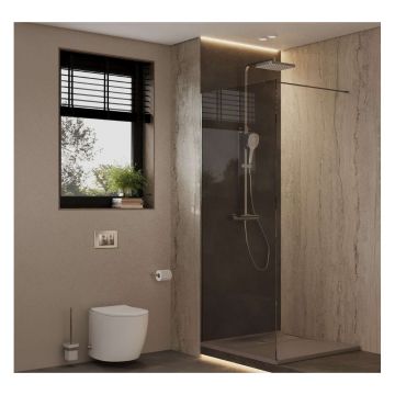 Душевая перегородка Allen Brau Infinity 1 Walk In,140x200 см 3.21030.60.T, стекло тонированное, профиль медь брашированная