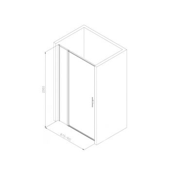 Душевая дверь Allen Brau Priority 90 см 3.31003.BBA, стекло прозрачное, профиль черный брашированный