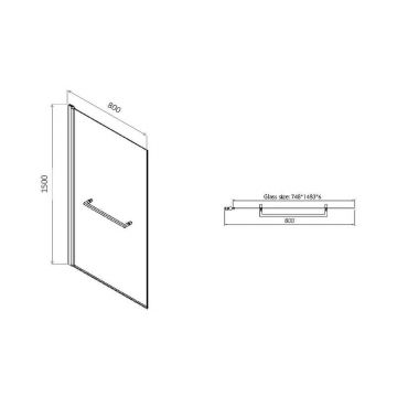 Шторка на ванну Allen Brau Priority 80x150 см 3.31024.BA, стекло прозрачное, профиль серебро брашированное