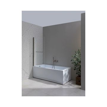 Шторка на ванну Allen Brau Priority 80x150 см 3.31024.BA, стекло прозрачное, профиль серебро брашированное