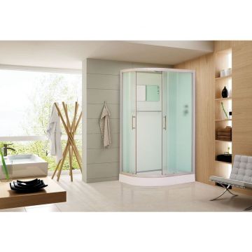 Душевая кабина Esbano (Эсбано) Elegancia полукруглая с крышей EST-115CR правосторонняя 115х85х210 см