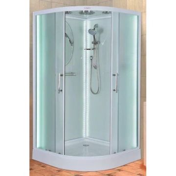 Душевая кабина Esbano (Эсбано) Elegancia полукруглая с крышей и LED освещением ES-L110CR 110х110х210 см