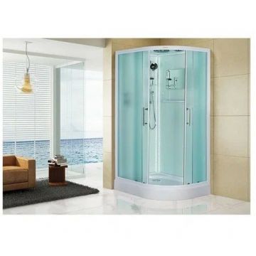 Душевая кабина Esbano (Эсбано) Elegancia полукруглая с крышей и LED освещением ES-L115CR левосторонняя 85х115х210 см