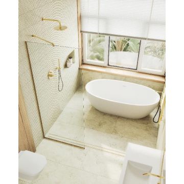 Душевая перегородка Maybahglass (Майбахгласс) в узком профиле 1950х890 мм, Стекло 8 мм Бесцветное MGD-689-3у