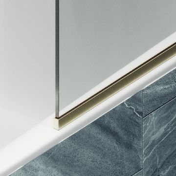 Шторка для ванны в узком профиле Maybahglass (Майбахгласс) 1400х600 мм, стекло Бесцветное , профиль Золото MGV-59-3у