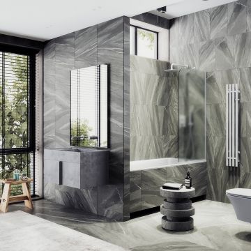 Шторка для ванны в узком профиле Maybahglass (Майбахгласс) 1400х600 мм, стекло Сатин , профиль Белый MGV-92-1у