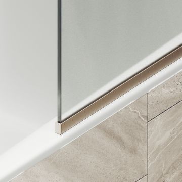 Шторка для ванны в узком профиле Maybahglass (Майбахгласс) 1400х600 мм, стекло Сатин , профиль Бронза MGV-92-2у