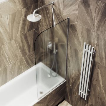 Шторка для ванны в узком профиле Maybahglass (Майбахгласс) 1400х600 мм, стекло Сатин , профиль Хром матовый MGV-92-5у