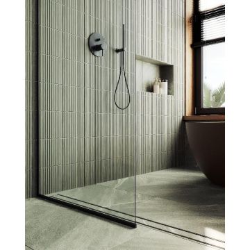 Душевая перегородка Maybahglass (Майбахгласс) в узком профиле 1950х890 мм, Стекло 8 мм Бесцветное MGD-689-6у