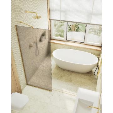 Душевая перегородка Maybahglass (Майбахгласс) в узком профиле 1950х890 мм, Стекло 8 мм Бронза матовая MGD-692-3у