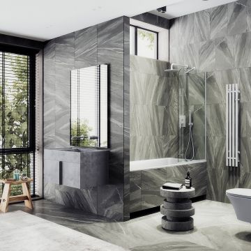 Шторка для ванны в узком профиле Maybahglass (Майбахгласс) 1400х800 мм, стекло Бесцветное , профиль Белый MGV-64-1у