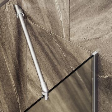 Шторка для ванны в узком профиле Maybahglass (Майбахгласс) 1400х800 мм, стекло Сатин , профиль Хром матовый MGV-94-5у