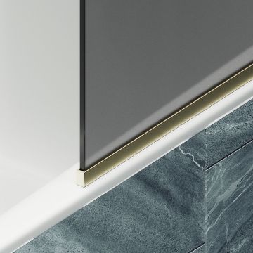 Шторка для ванны в узком профиле Maybahglass (Майбахгласс) 1400х800 мм, стекло Графит матовый , профиль Золото MGV-88-3у