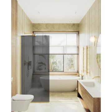 Душевая перегородка Maybahglass (Майбахгласс) в узком профиле 1950х890 мм, Стекло 8 мм Графит MGD-693-3у