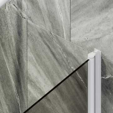 Шторка для ванны Maybahglass (Майбахгласс) поворотная на монопетле 1400х400 мм, стекло Бронза , профиль Белый MGV-601-1