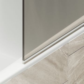 Шторка для ванны Maybahglass (Майбахгласс) поворотная на монопетле 1400х400 мм, стекло Бронза , профиль Бронза MGV-601-2