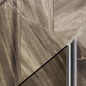 Шторка для ванны Maybahglass (Майбахгласс) поворотная на монопетле 1400х400 мм, стекло Бронза , профиль Хром матовый MGV-601-5