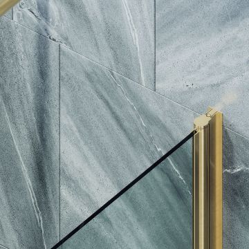 Шторка для ванны Maybahglass (Майбахгласс) поворотная на монопетле 1400х400 мм, стекло Бесцветное , профиль Золото MGV-596-3