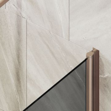 Шторка для ванны Maybahglass (Майбахгласс) поворотная на монопетле 1400х400 мм, стекло Графит , профиль Бронза MGV-603-2