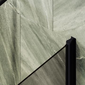 Шторка для ванны Maybahglass (Майбахгласс) поворотная на монопетле 1400х500 мм, стекло Бронза , профиль Черный MGV-606-6