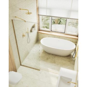 Душевая перегородка Maybahglass (Майбахгласс) в узком профиле 1950х890 мм, Стекло 8 мм Сатин MGD-690-3у