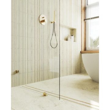 Душевая перегородка Maybahglass (Майбахгласс) коннектор стена-стекло 1950х890 мм, Стекло 8 мм Бесцветное MGD-260-3