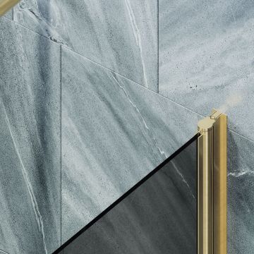 Шторка для ванны Maybahglass (Майбахгласс) поворотная на монопетле 1400х600 мм, стекло Графит , профиль Золото MGV-613-3